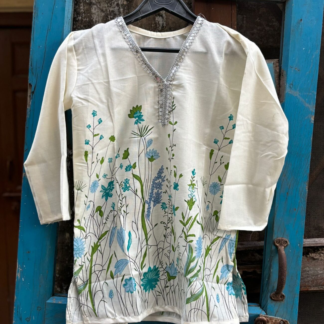 Neelima (नीलिमा) - Cotton Printed Short Kurti - Rasakriti