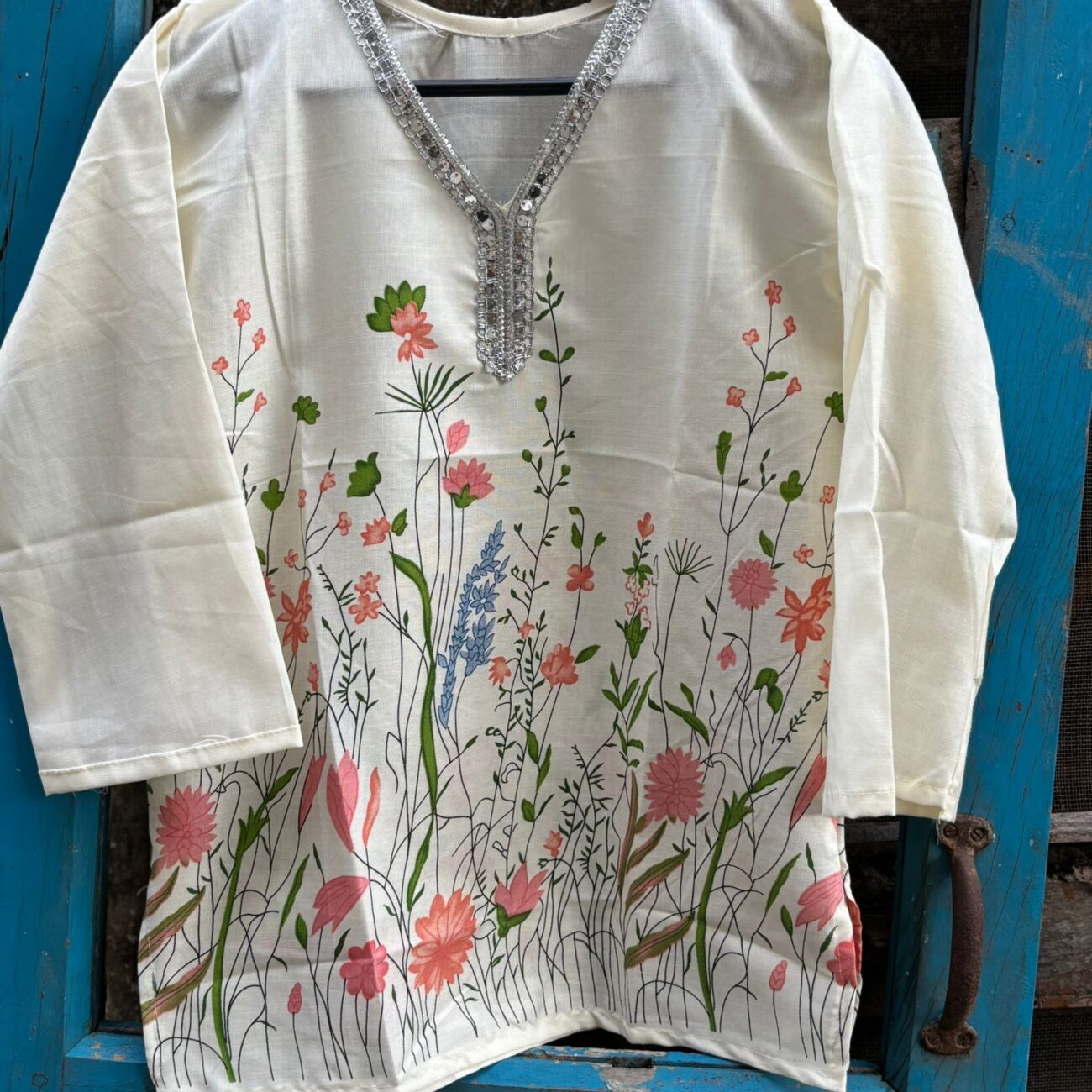 Rohini (रोहिणी) - Cotton Printed Short Kurti - Rasakriti