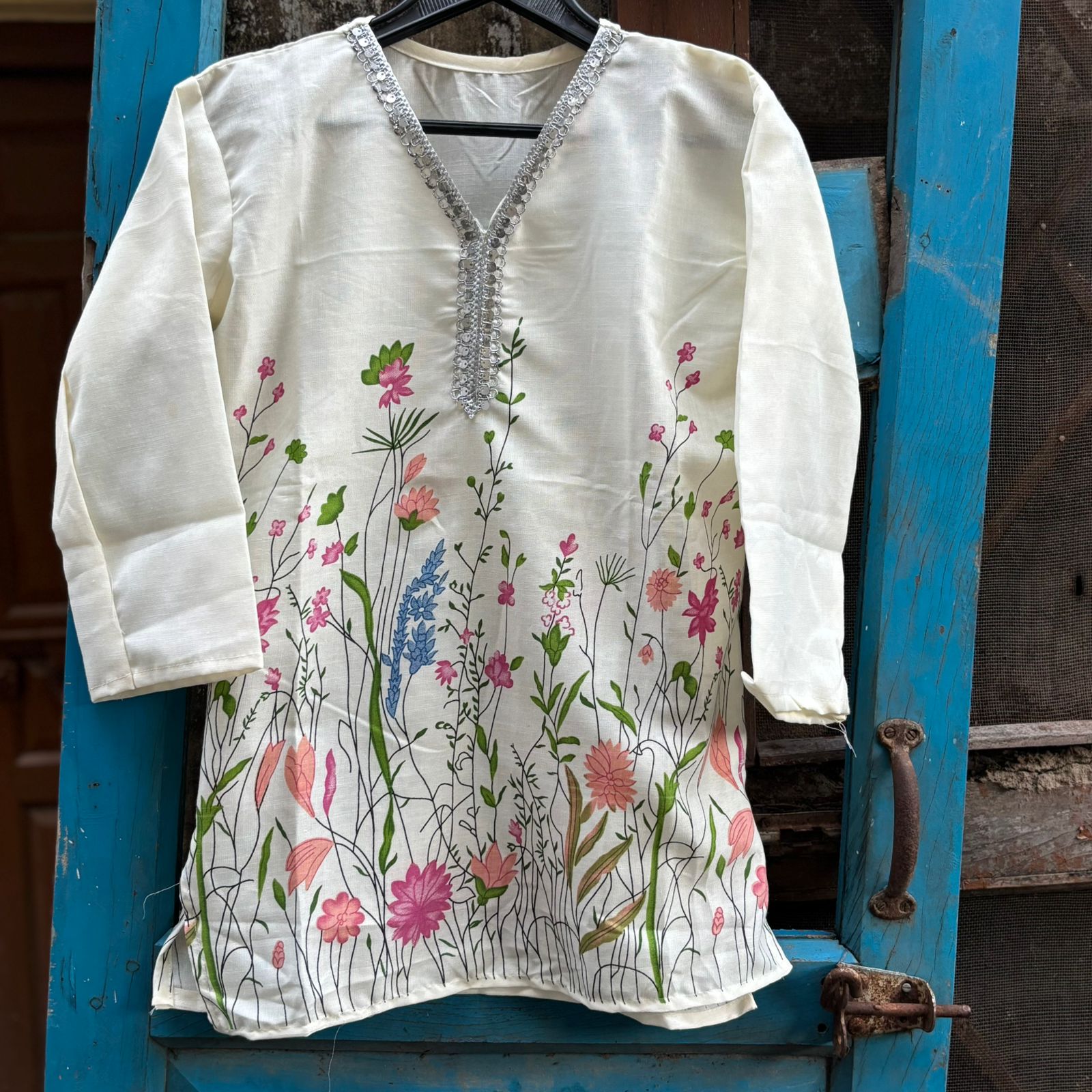 Varnika (वर्णिका) - Cotton Printed Short Kurti - Rasakriti