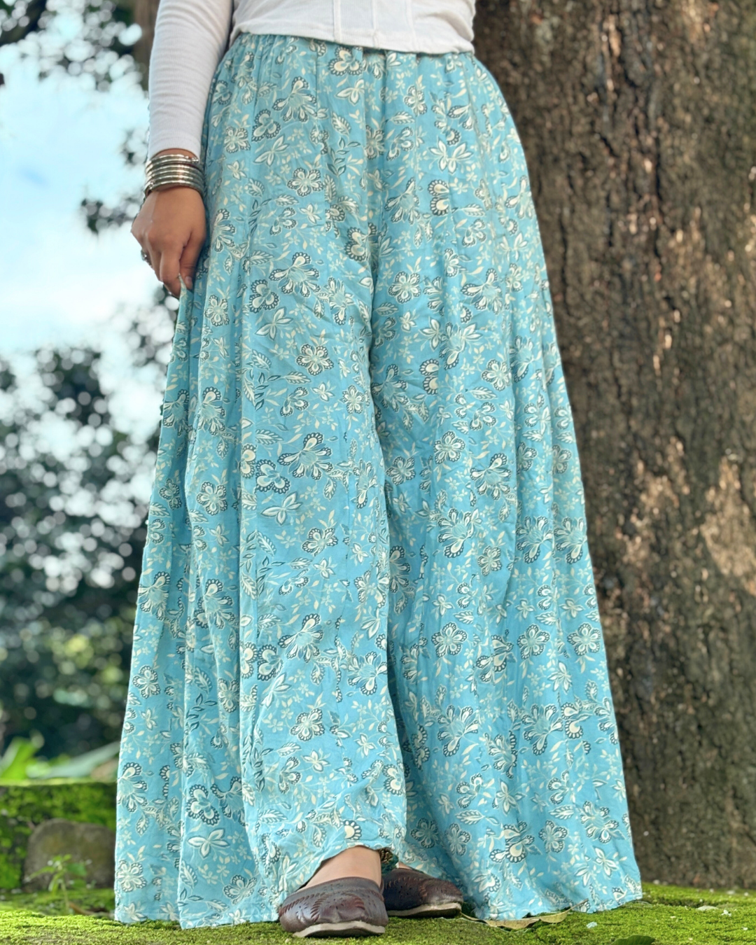 Ambar - Flared Sharara skirt for women - 100% Cotton 9 Ambar - Flared Sharara skirt for women - 100% Cotton - Image 5