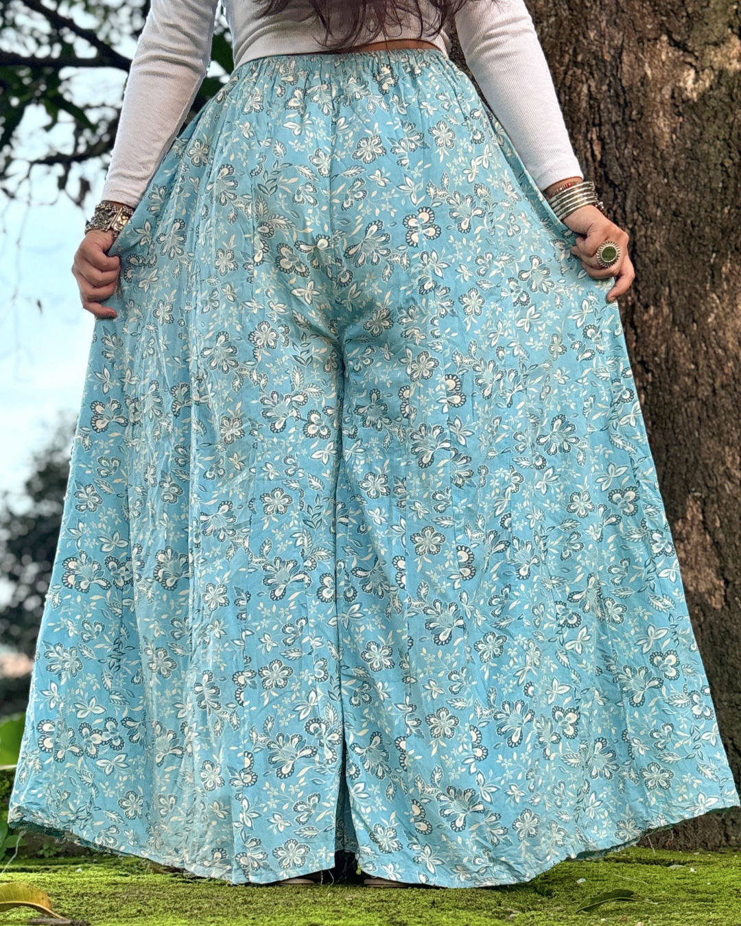 Ambar - Flared Sharara skirt for women - 100% Cotton 11 Ambar - Flared Sharara skirt for women - 100% Cotton - Image 6
