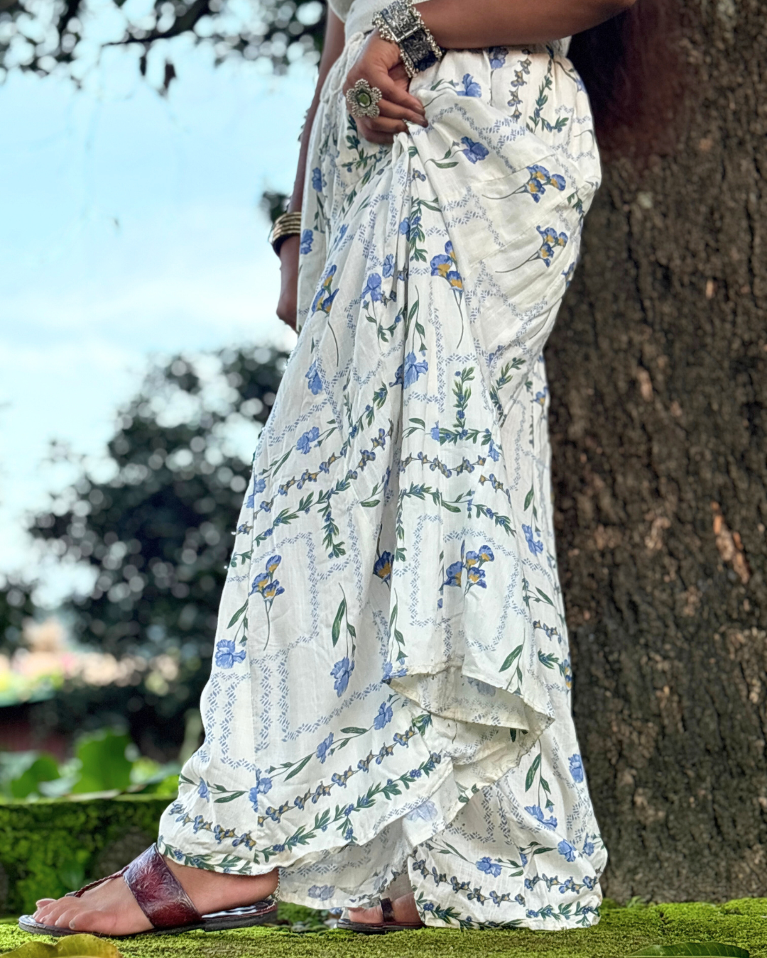 Antra - Flared Sharara skirt for women - 100% Cotton - Image 4