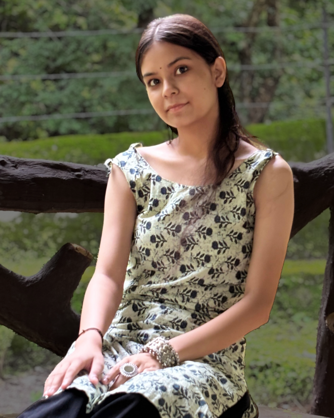 Padma - Women Floral Printed Deep Back Kurti - Image 2