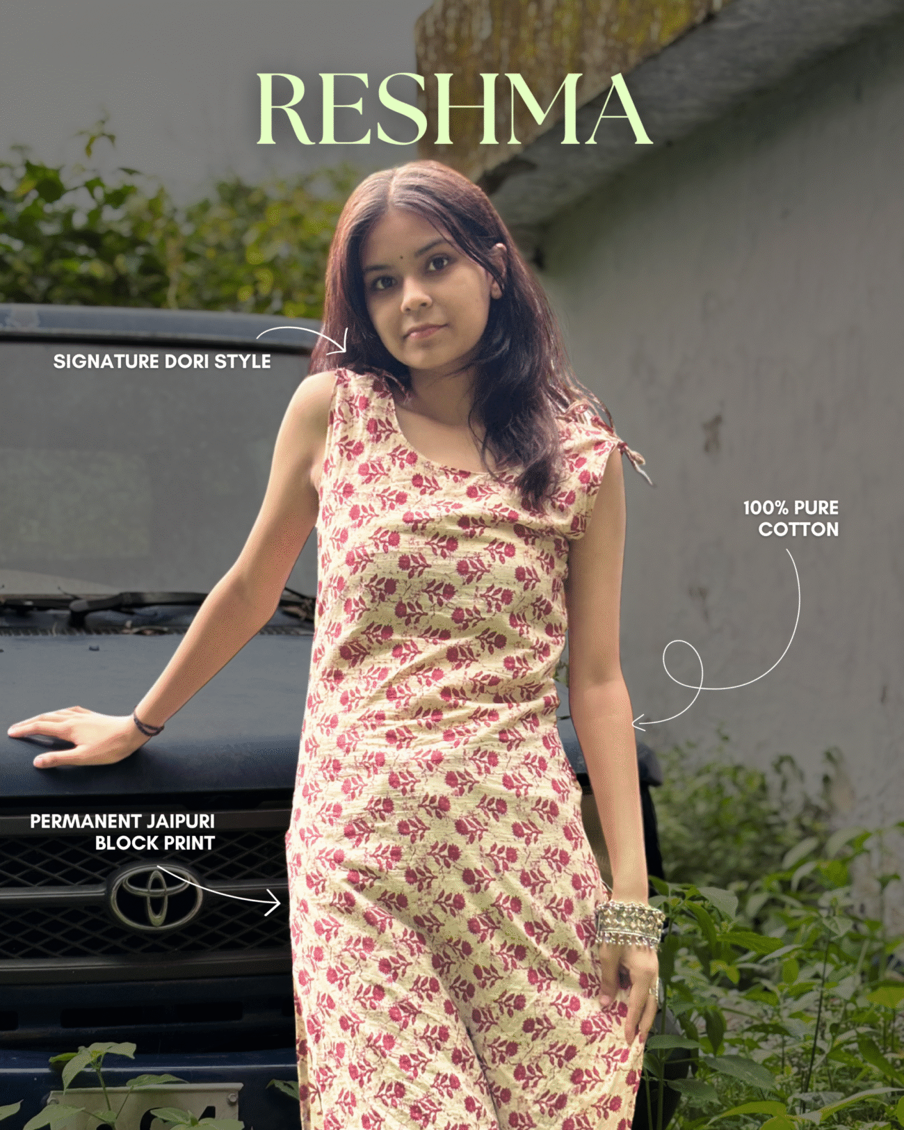 Reshma - Women Floral Printed Deep Back Kurti 1 Reshma - Women Floral Printed Deep Back Kurti