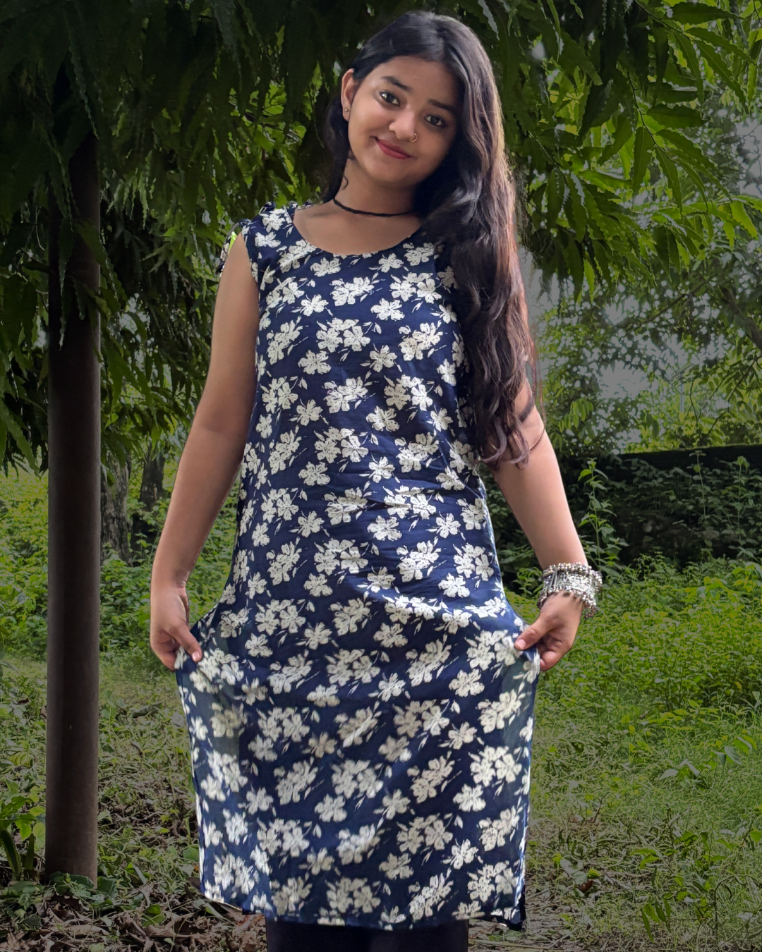 Neelam - Women Floral Printed Deep Back Kurti 5 Neelam - Women Floral Printed Deep Back Kurti - Image 3