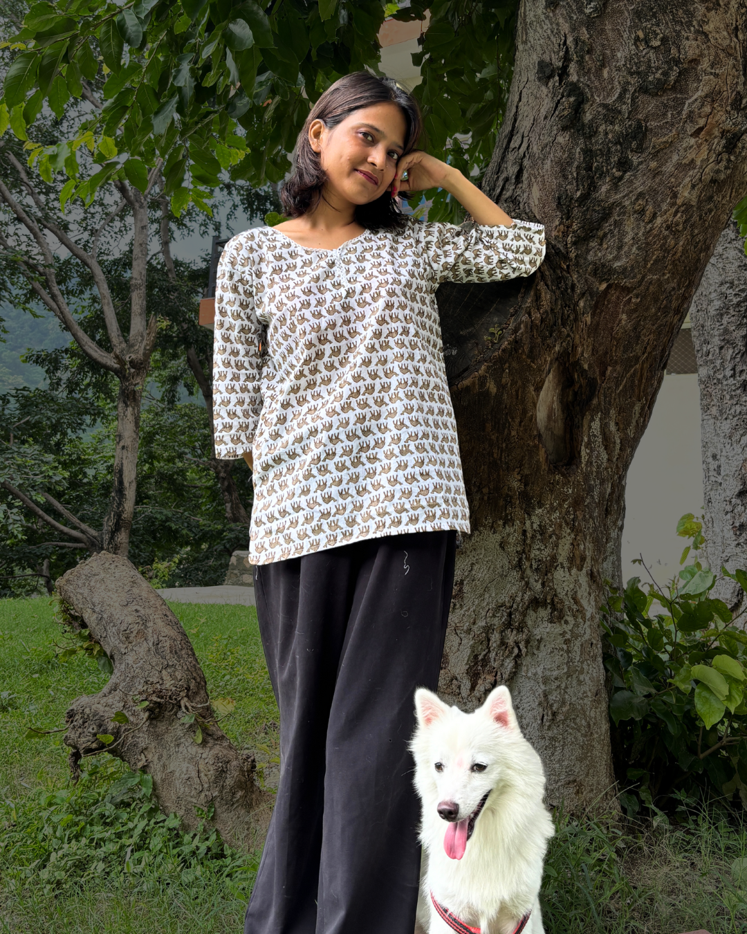 Camel - Printed Short Kurti - Image 2