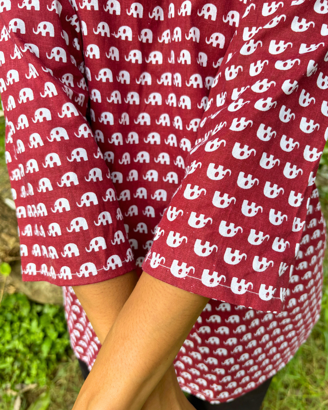 Red Wine - Printed Short Kurti - Image 6