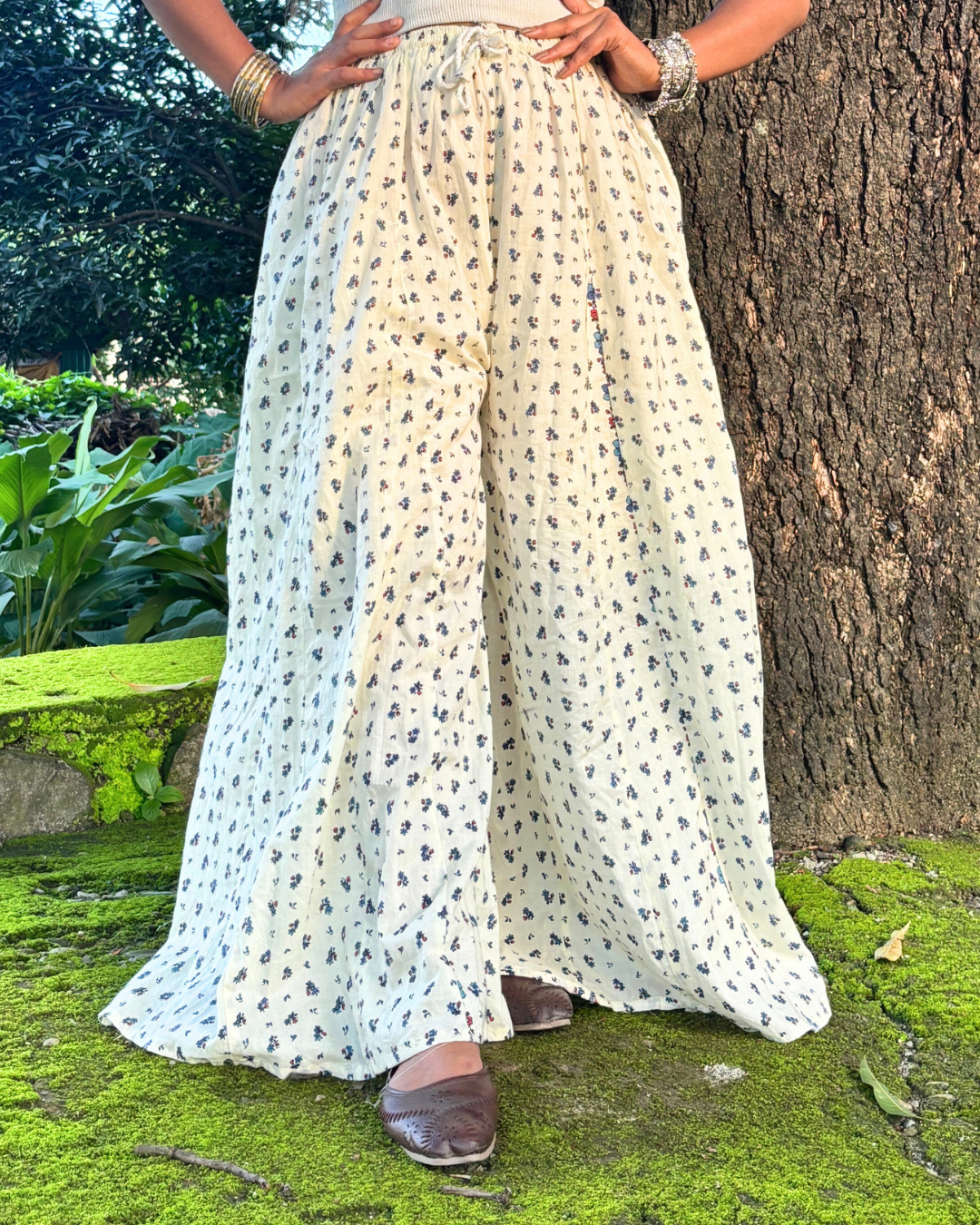 Chandni - Flared Sharara skirt for women - 100% Cotton - Image 4