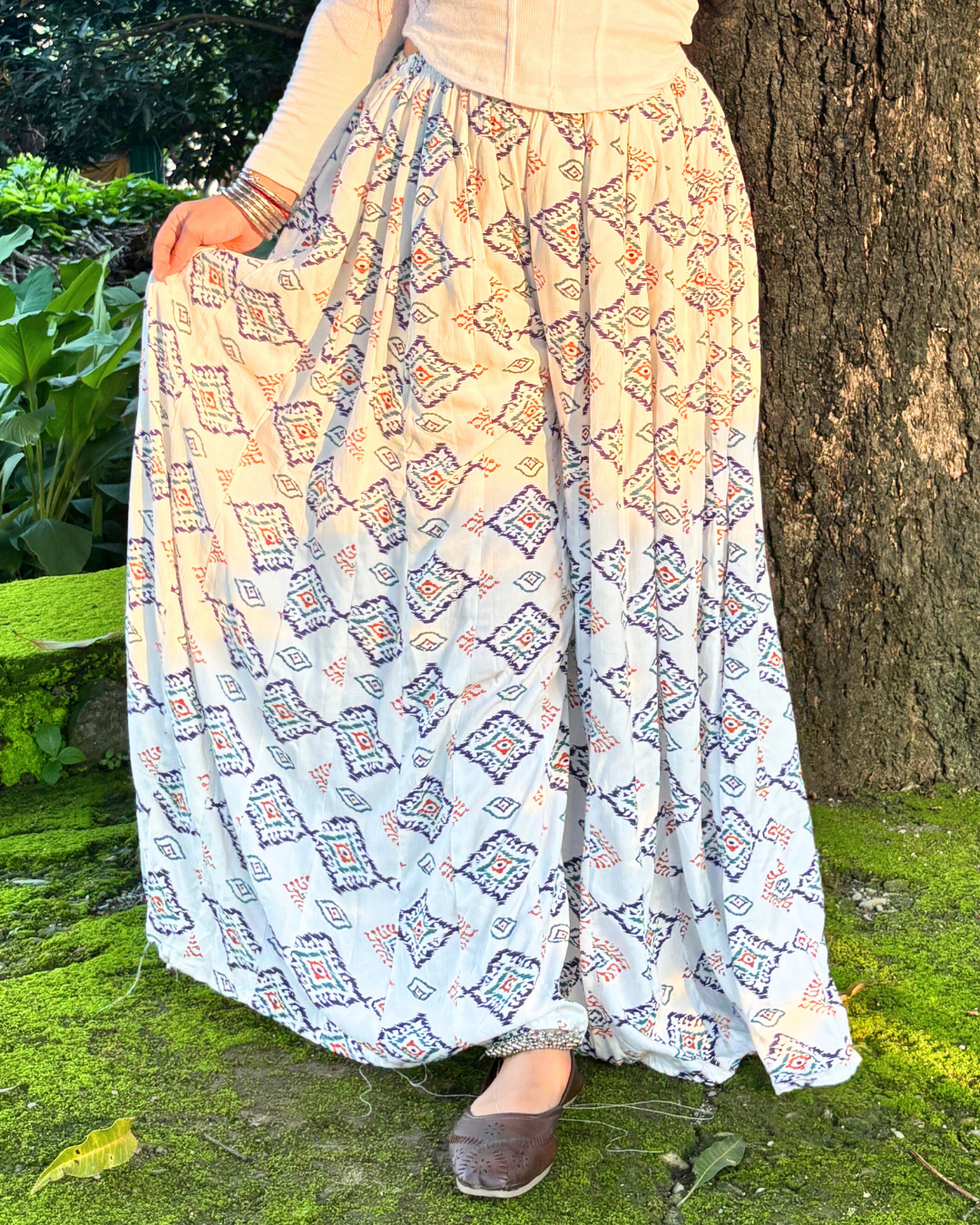 Meera - Flared Sharara skirt for women - 100% Cotton - Image 4