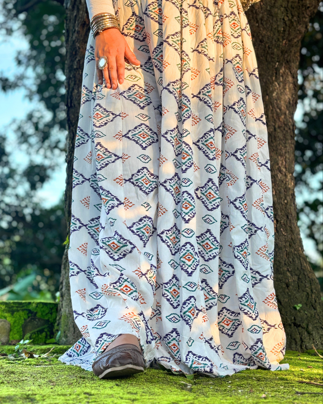 Meera - Flared Sharara skirt for women - 100% Cotton - Image 6