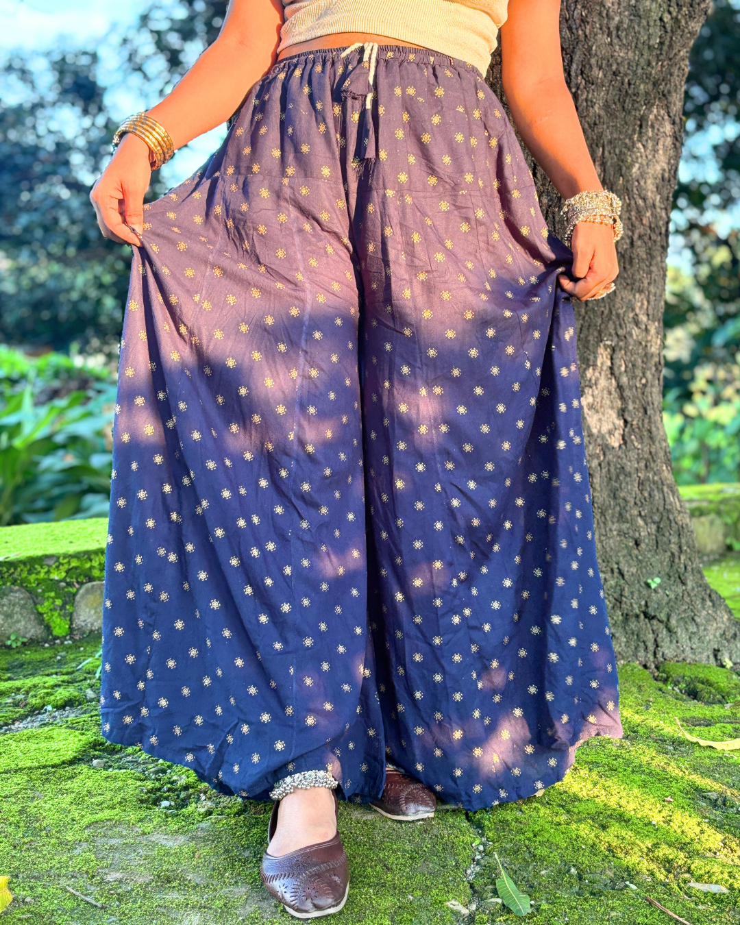 Shyama - Flared Sharara skirt for women - 100% Cotton 5 Shyama - Flared Sharara skirt for women - 100% Cotton - Image 3