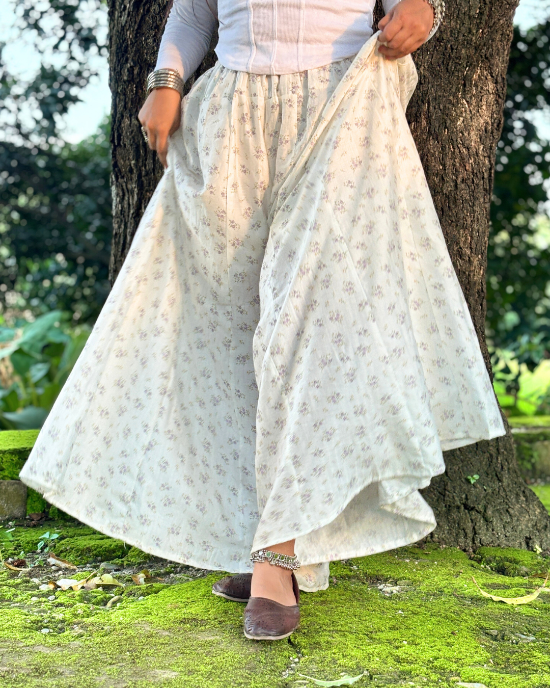 Shivani - Flared Sharara skirt for women - 100% Cotton 7 Shivani - Flared Sharara skirt for women - 100% Cotton - Image 4
