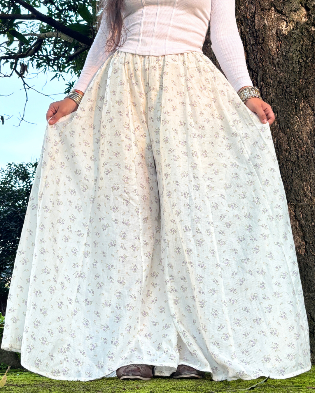 Shivani - Flared Sharara skirt for women - 100% Cotton 9 Shivani - Flared Sharara skirt for women - 100% Cotton - Image 5