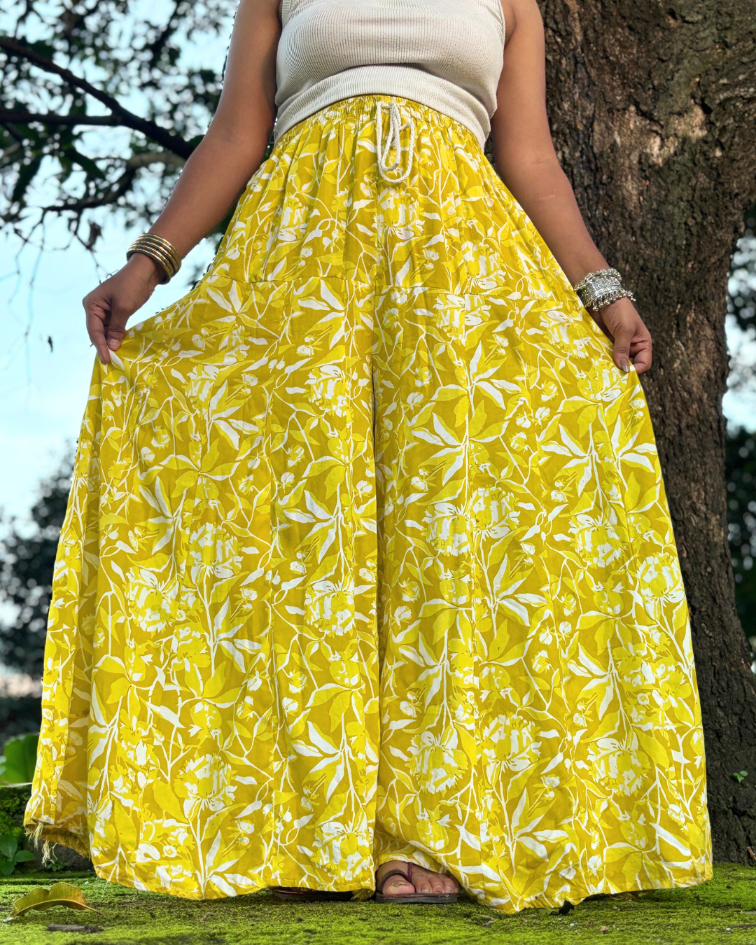 Indira - Flared Sharara skirt for women - 100% Cotton - Image 4