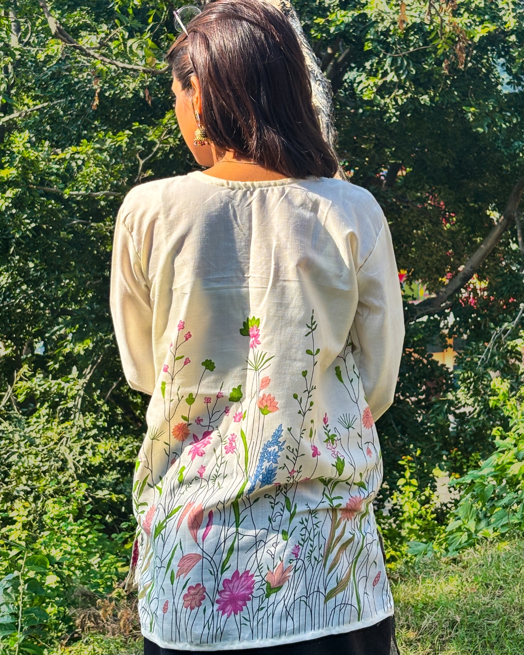 Gulveen – Pink Printed Short Kurti - Image 2