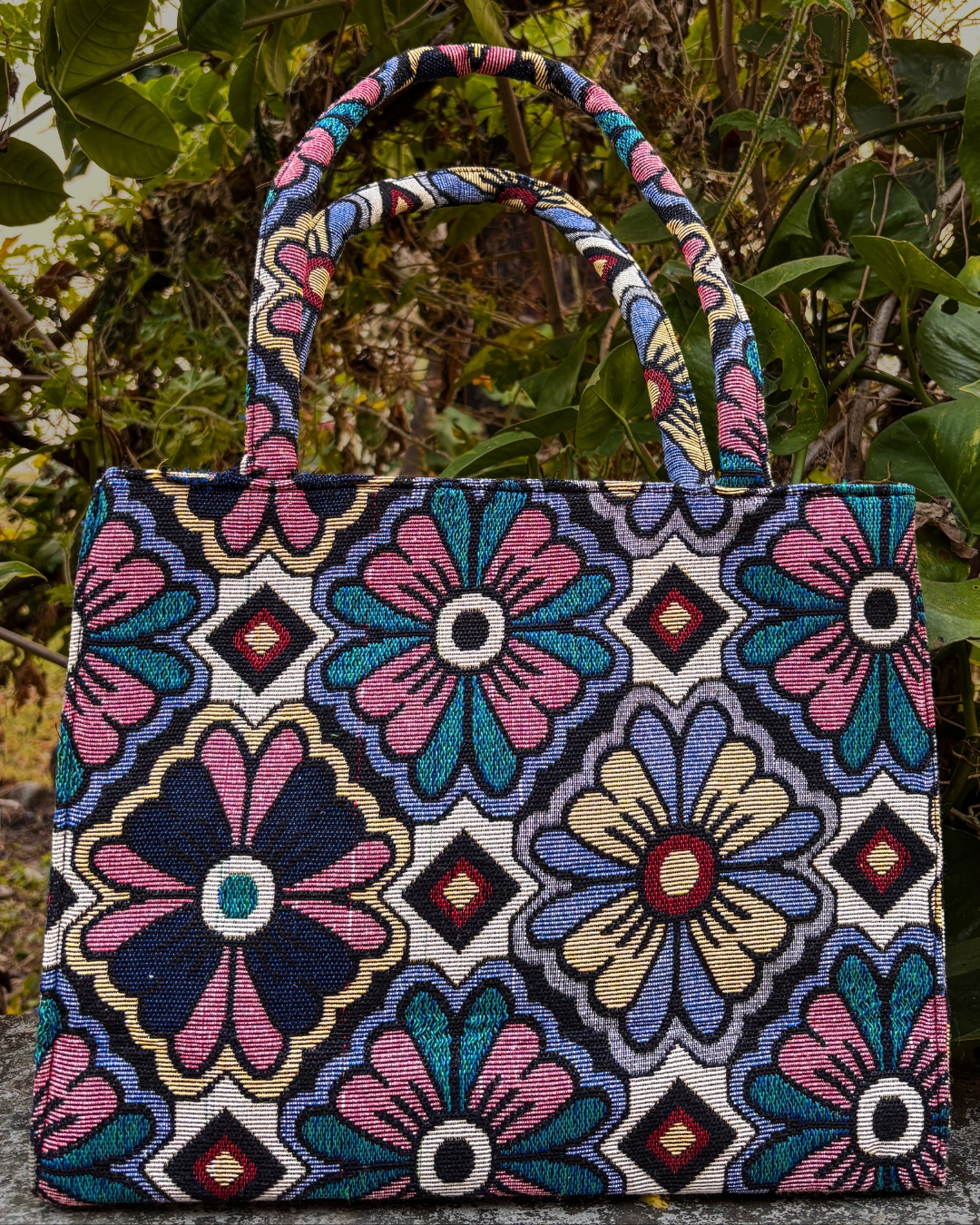 Phoolvan Tote Bag | Hand Embroidered, Multicolor, Lightweight Build - Image 2